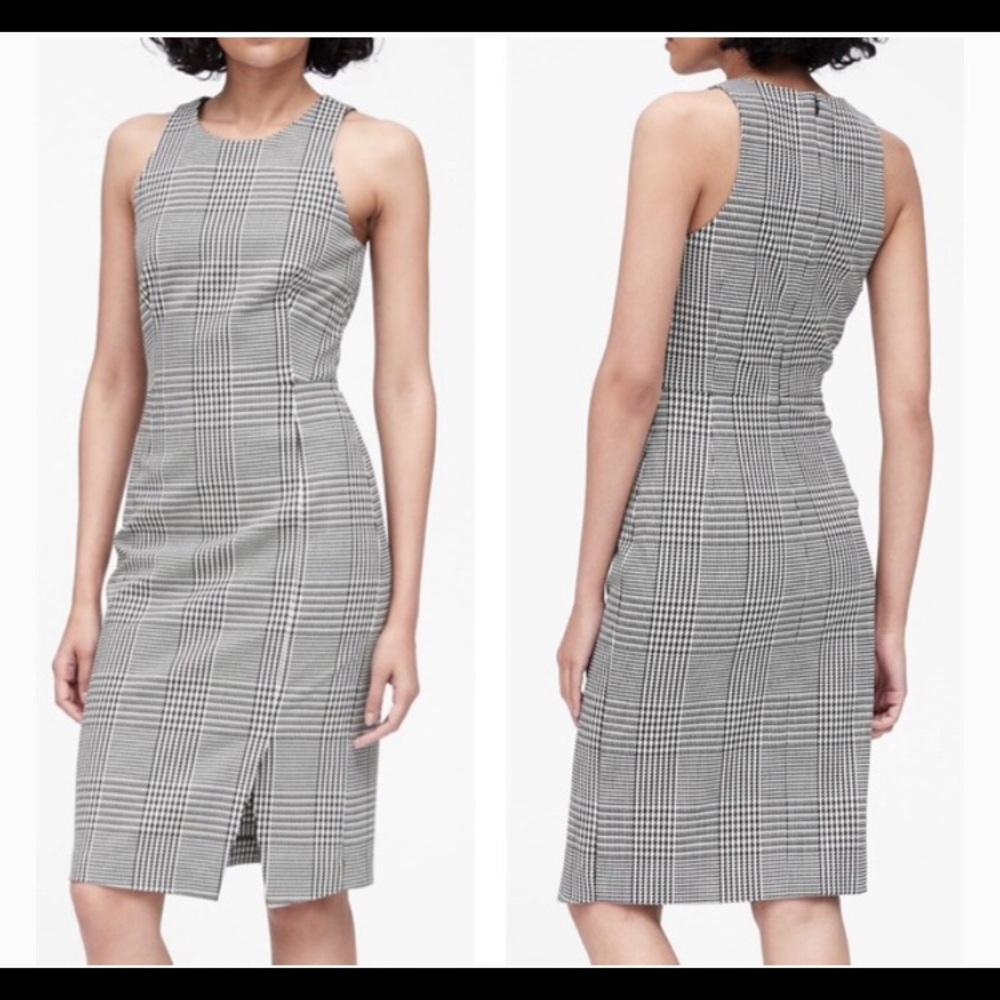 Banana Republic Plaid Bi-Stretch Sheath Dress NEW